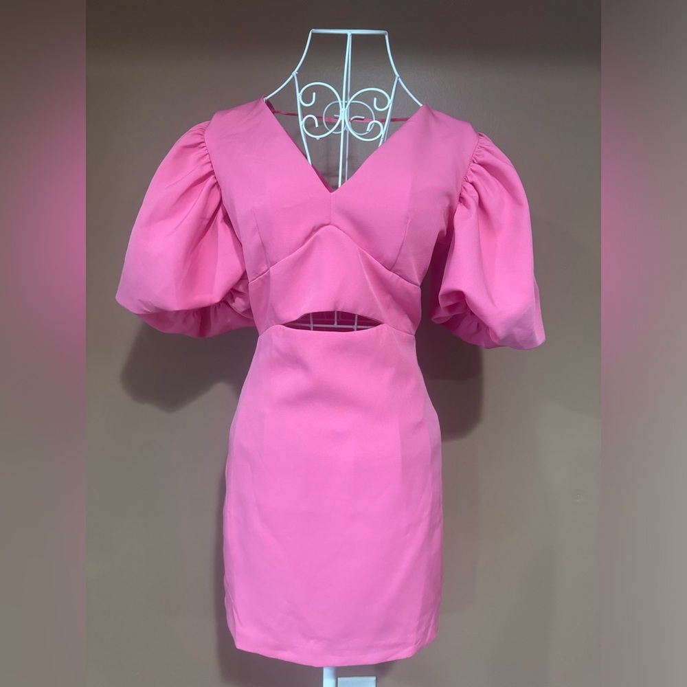 Endless Rose Puff Sleeve Cut-out Dress